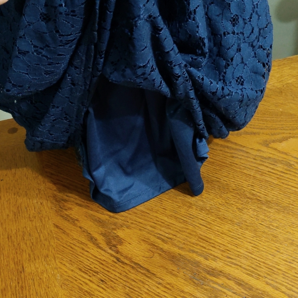Lace navy blue dress - Picture 3 of 9